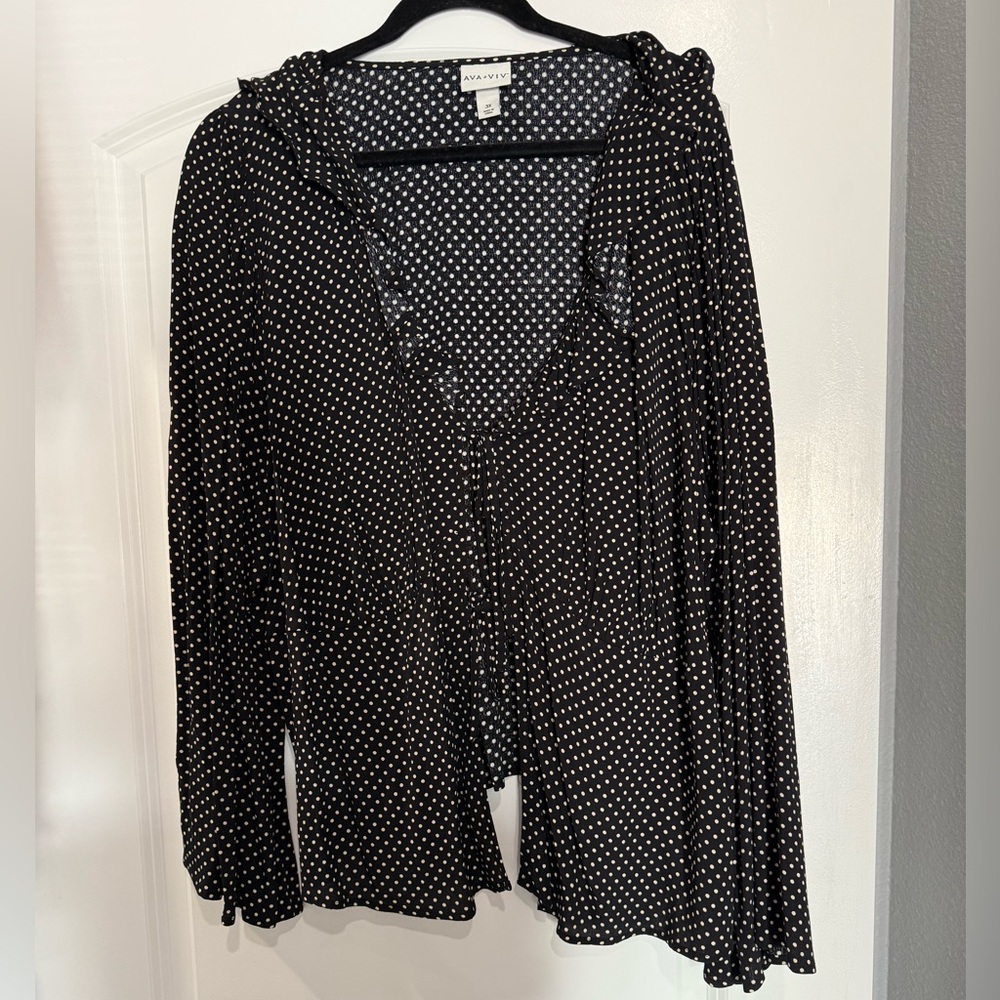 Ava & Viv Black and White Polka Dot Top